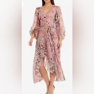 Eliza J Pink Floral High Low Dress